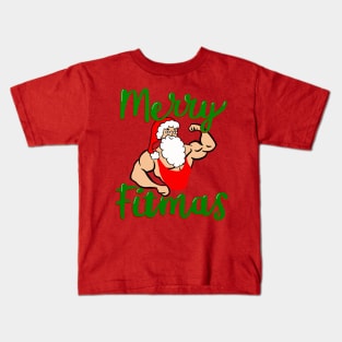 Swole Santa Merry Fitmas Kids T-Shirt